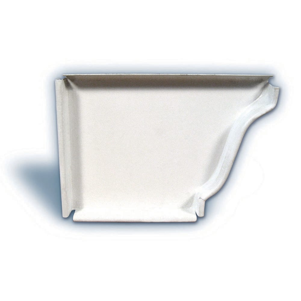 5-inch Aluminum Gutter (Eavestrough) Left End Cap in White