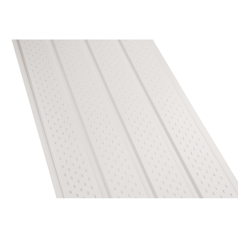10 ft. L x 16-inch W x 4-inch H Aluminum 4-Panel Vented Soffit in White