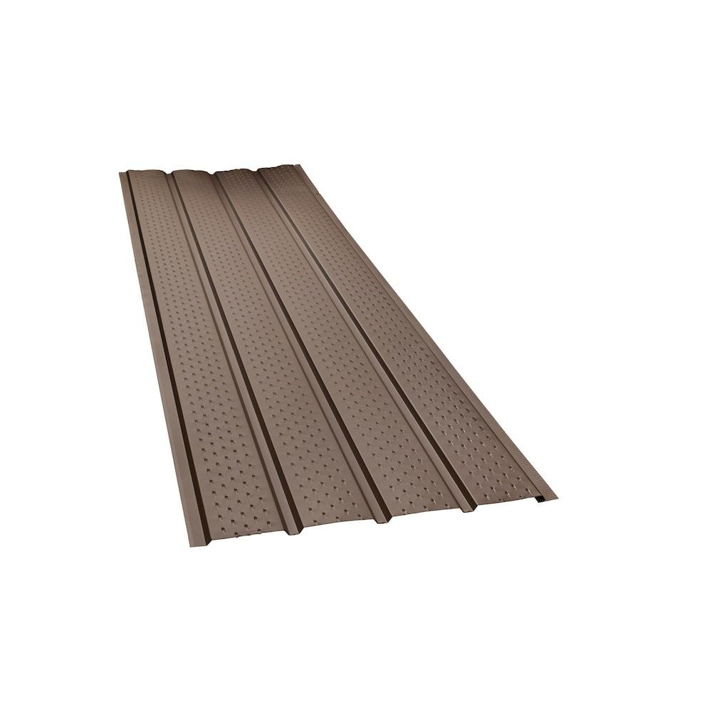 10 ft. L x 16-inch W x 4-inch H Aluminum 4-Panel Vented Soffit in Brown