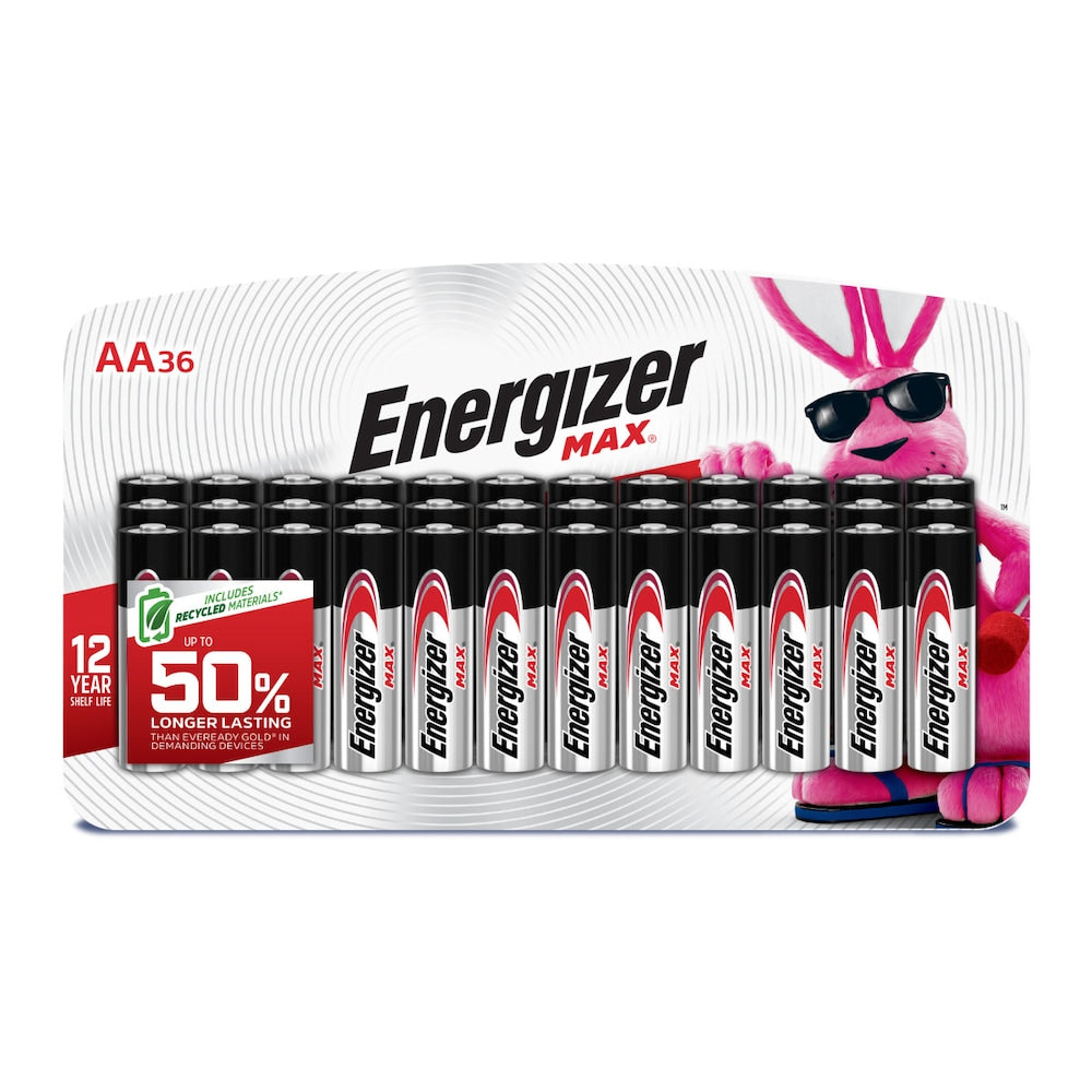 Piles Energizer MAX AA (paquet de 36), piles alcalines doubles A