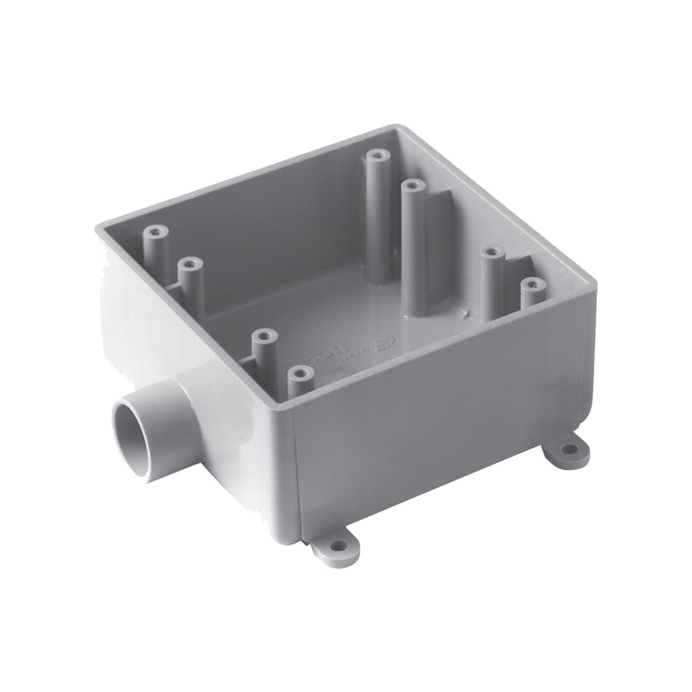 2-Gang 32 cu in. 1 x 1 in. Unthreaded Hub Weatherproof PVC Device Box