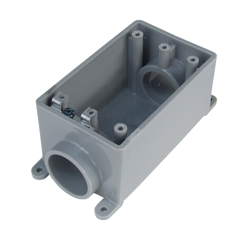 1-Gang 18 cu in. 2 x 1/2 in. Unthreaded Hubs Weatherproof PVC Device Box