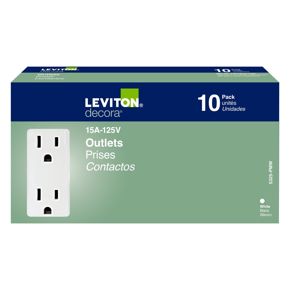 Decora Receptacle, White - (10-Pack)