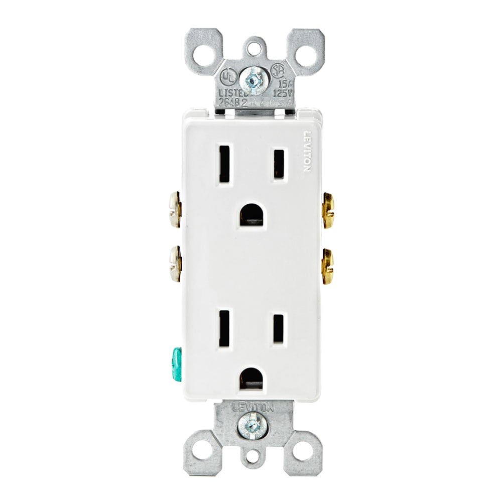 Decora Receptacle, White - (10-Pack)