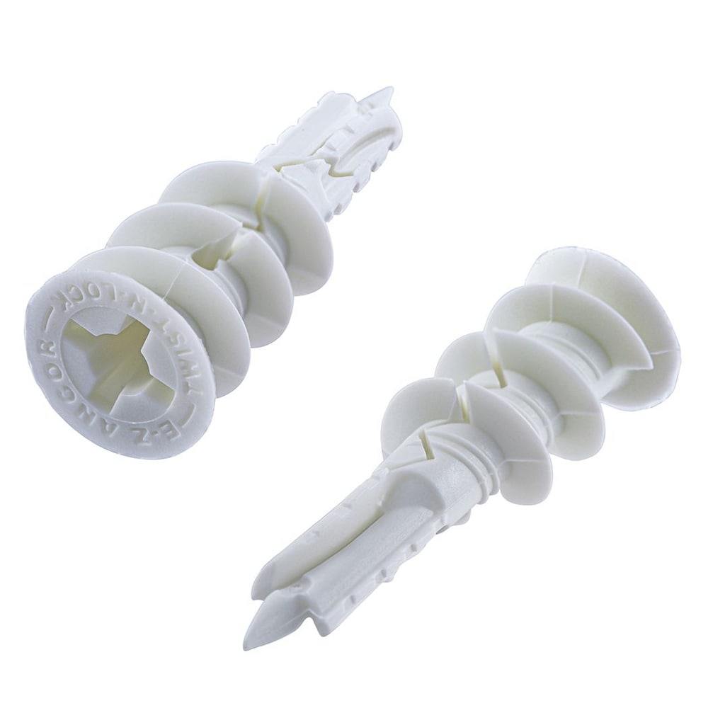 Mini Twist N Lock #6 Self-Drilling Nylon Drywall Anchor, Light Duty, 100pcs