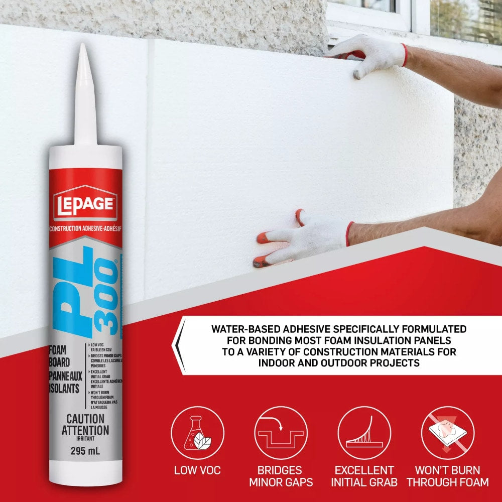 PL 300 Latex Foamboard Construction Adhesive, 295 mL