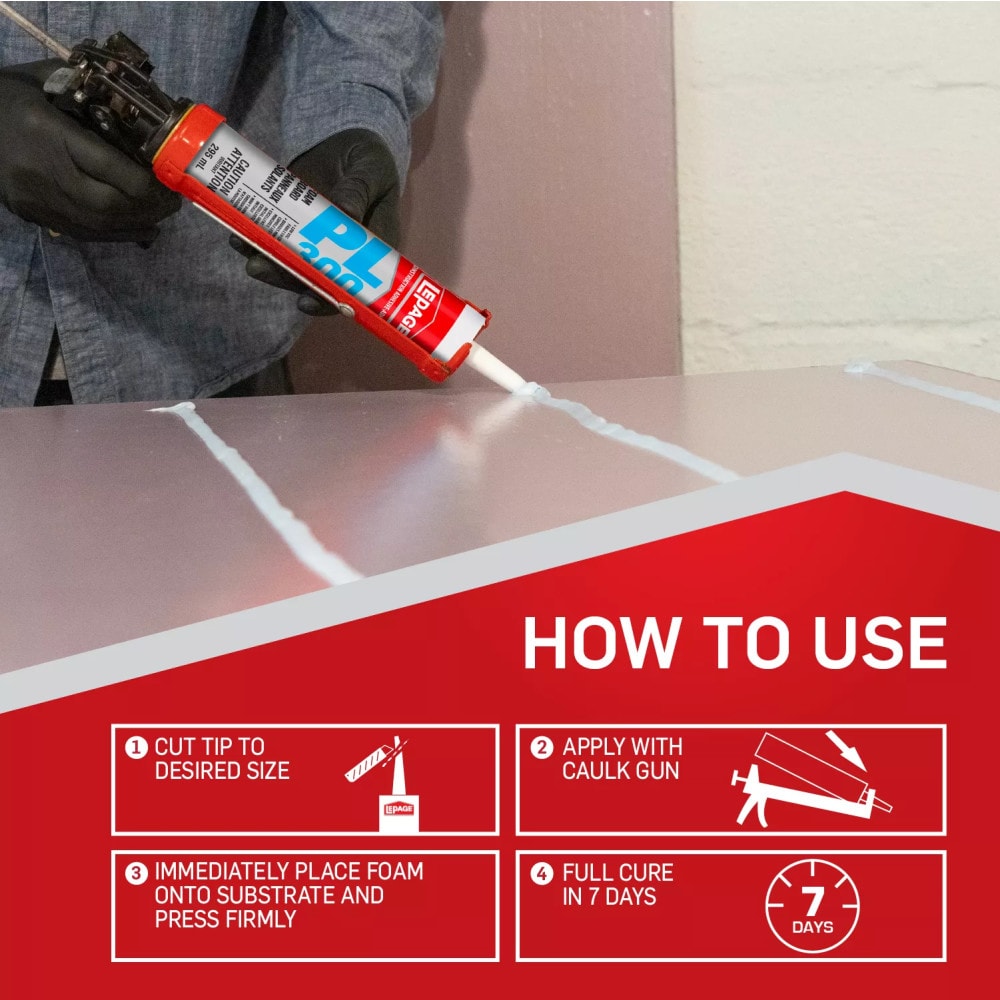 PL 300 Latex Foamboard Construction Adhesive, 295 mL