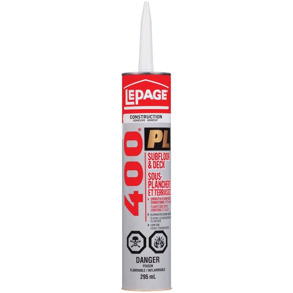 PL 400 Subfloor and Deck Adhesive, Interior/Exterior, 295 ml