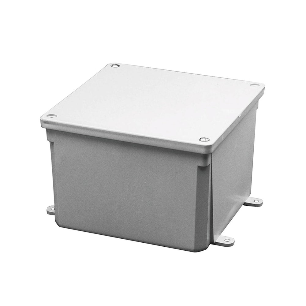 4 x 4 x 4 D. 64 cu in. Weatherproof Plastic Junction Box with Cover