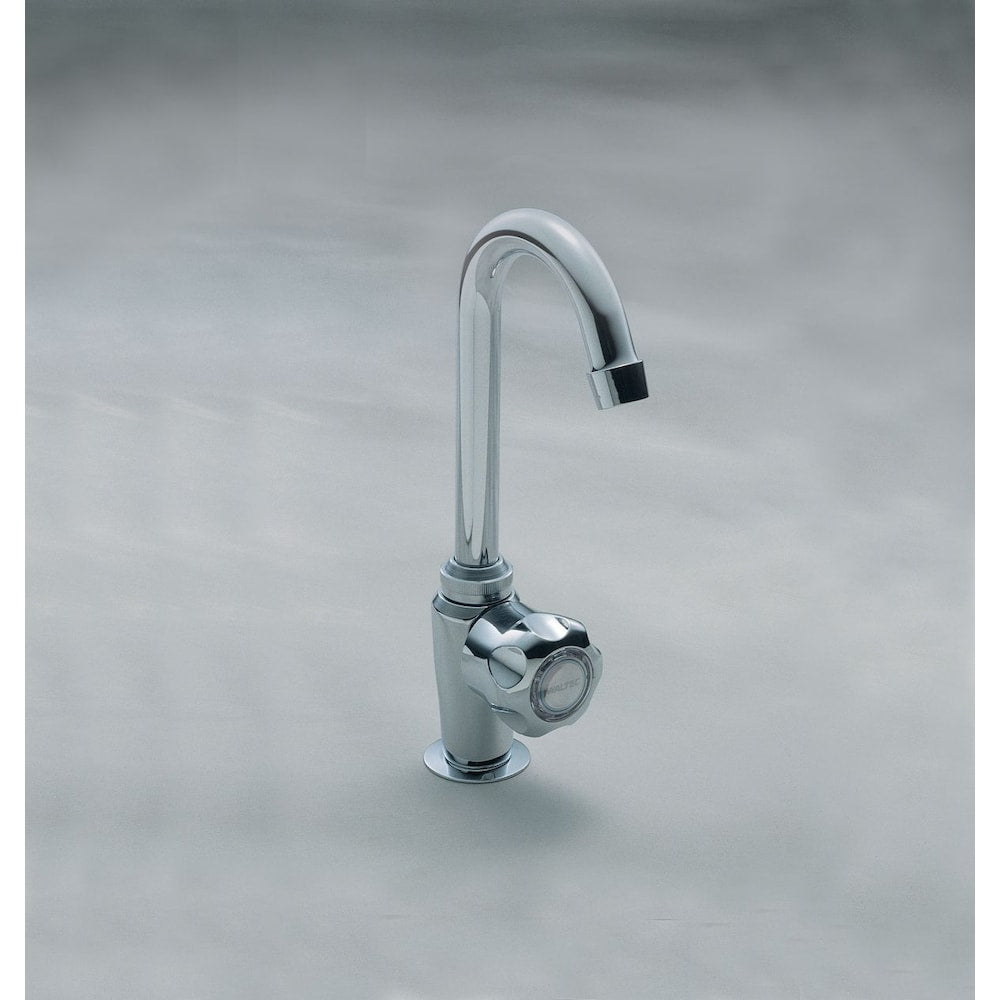 Robinet de bar à un trou et poignée cannelée simple en chrome