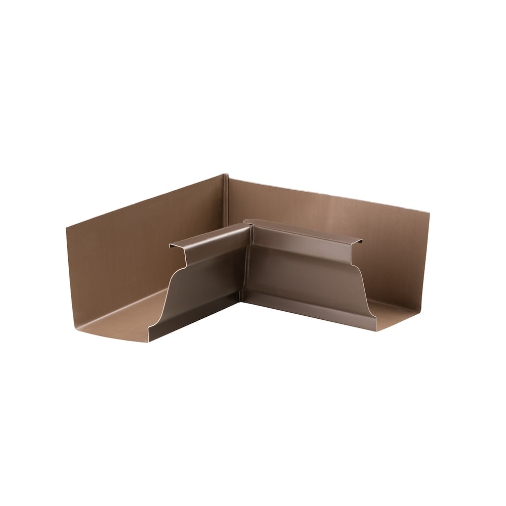 5-inch Aluminum Inside Corner Gutter (Eavestrough) Mitre in Brown