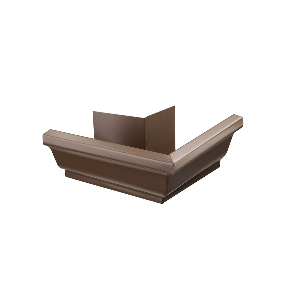 Gouttière d'angle extérieure en aluminium de 5 pouces (gouttière) à onglet en brun