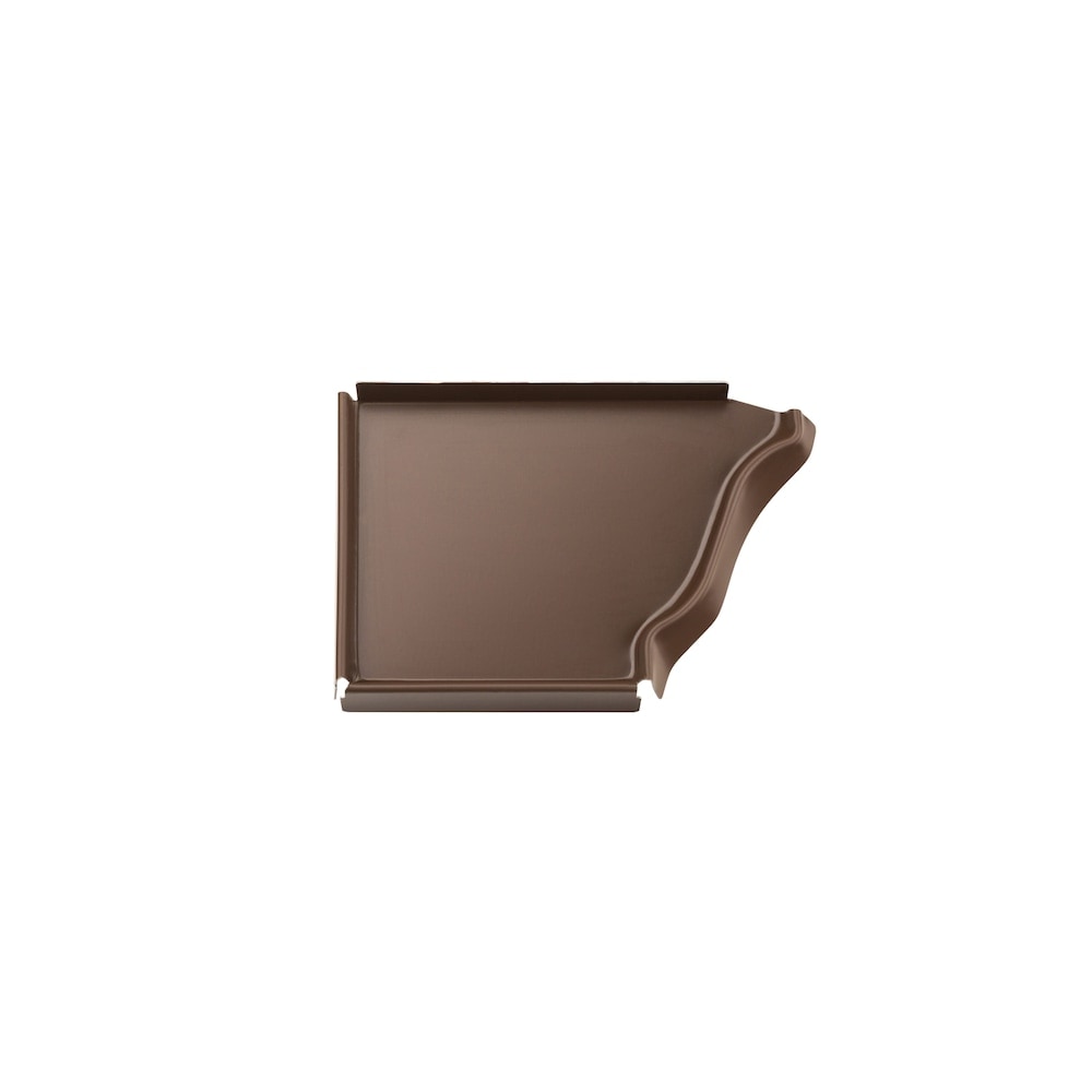 5-inch Aluminum Gutter (Eavestrough) Left End Cap in Brown
