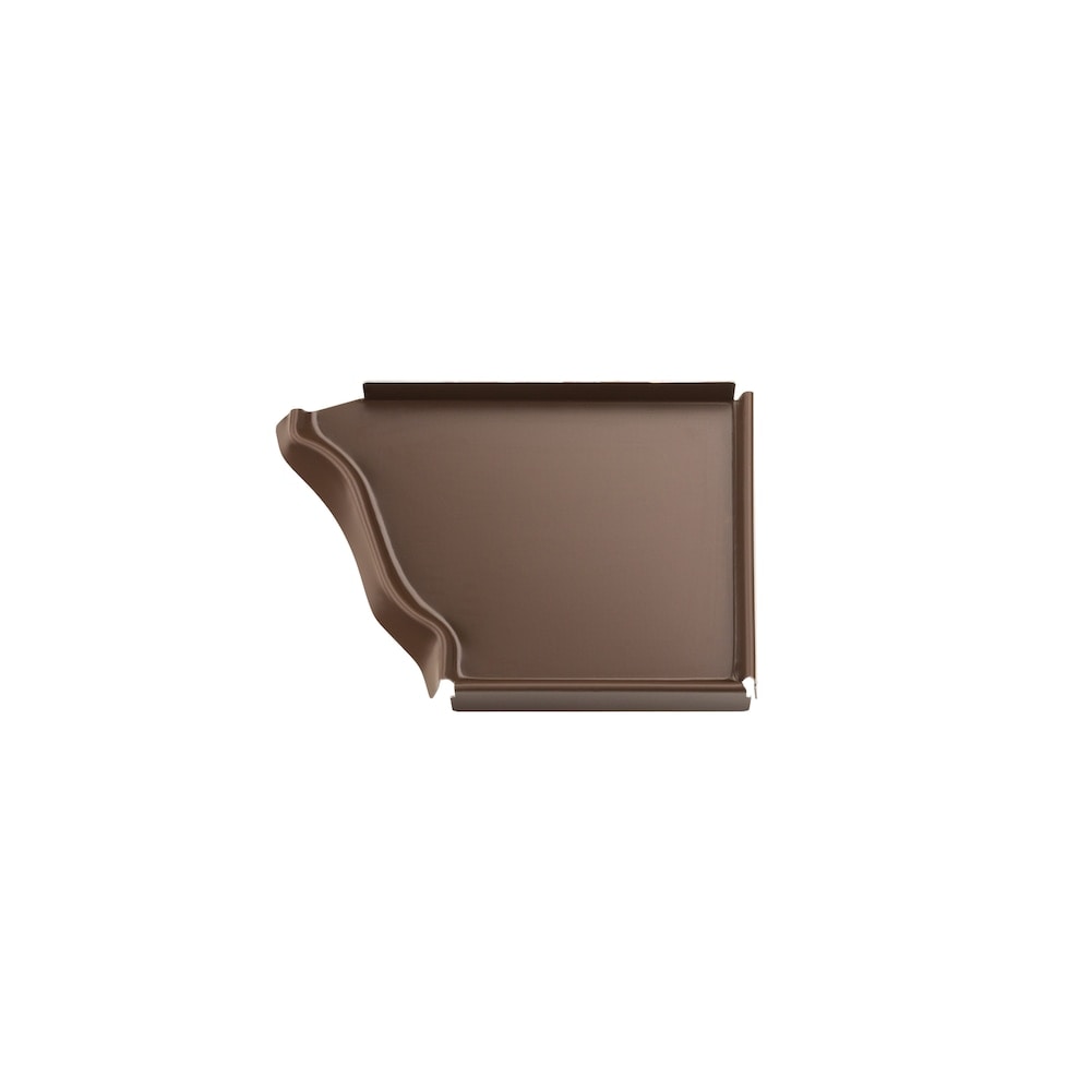 5-inch Aluminum Gutter (Eavestrough) Right End Cap in Brown