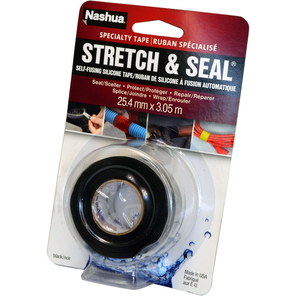 1 in x 10 ft Stretch and Seal Self-Fusing Silicone Tape Black