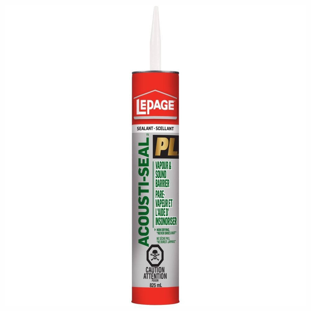 PL Acousti-Seal Sound Absorbing Vapor Barrier Adhesive, Black, Flexible 825mL