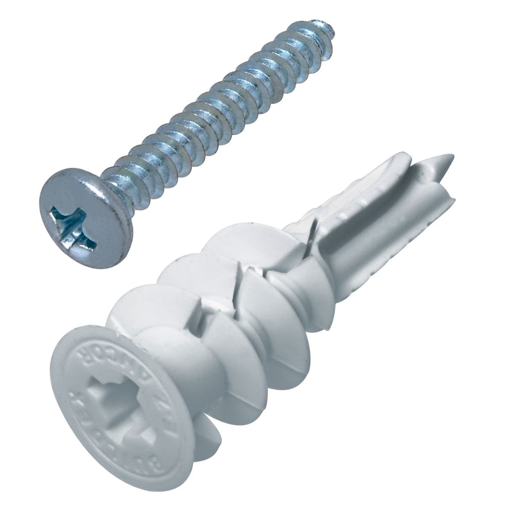 Twist N Lock #8 Self-Drilling Nylon Drywall Anchors with Screws, Heavy Duty, 50pcs