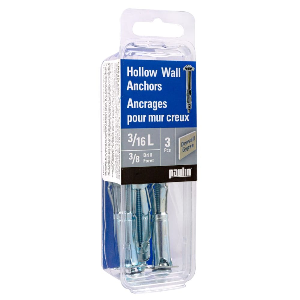3/16-inch L Hollow Wall Anchors-3pcs