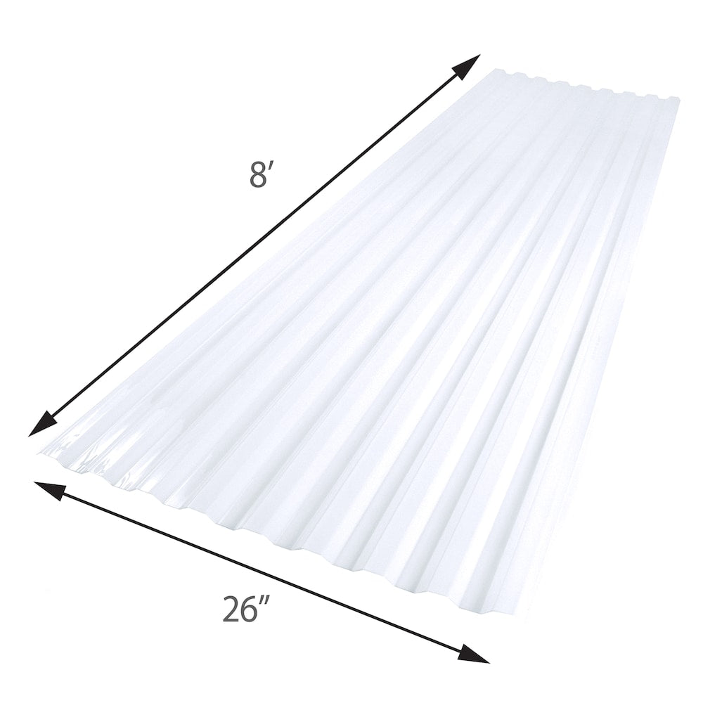 26 in. x 8 ft. Corrugated Polycarbonate Roof Panel in Clear