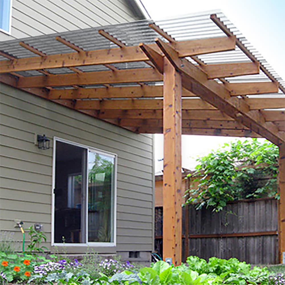 26 in. x 12 ft. Corrugated Polycarbonate Roof Panel in Clear