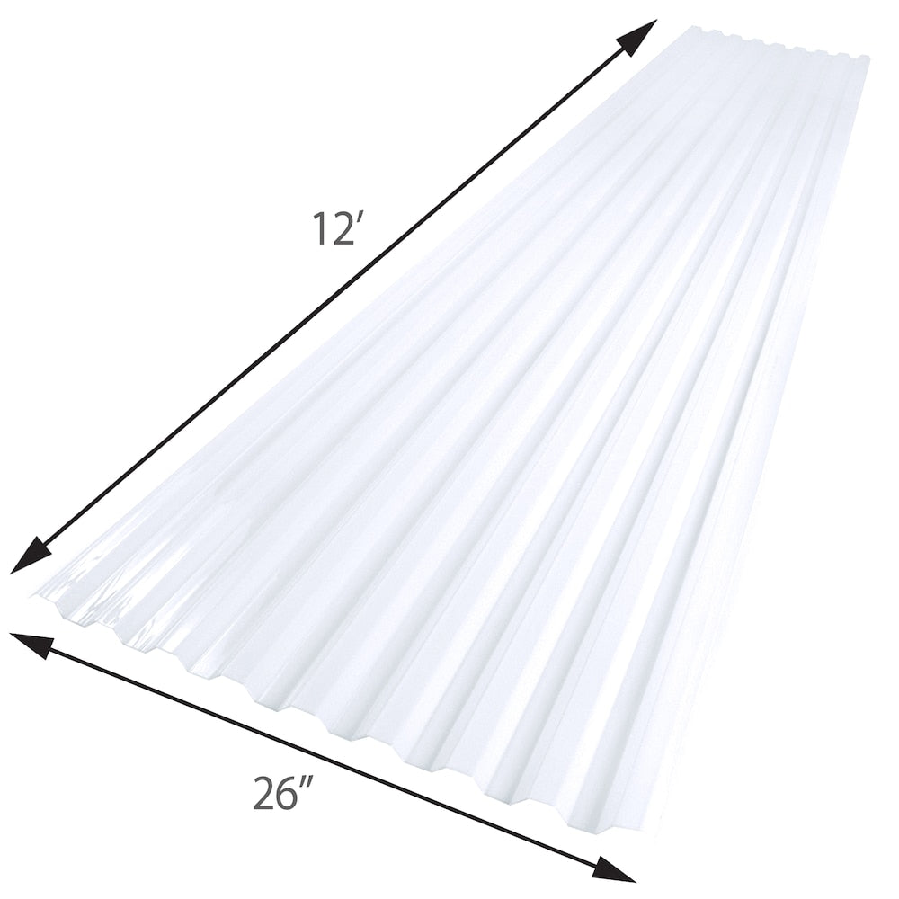 26 in. x 12 ft. Corrugated Polycarbonate Roof Panel in Clear