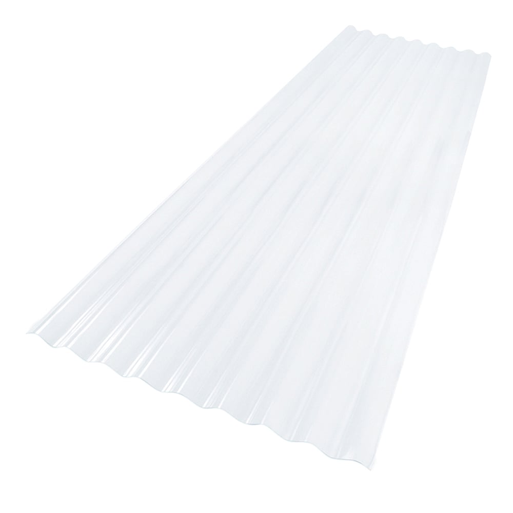 Panneau de toiture ondulé en PVC transparent de 26 po x 8 pi
