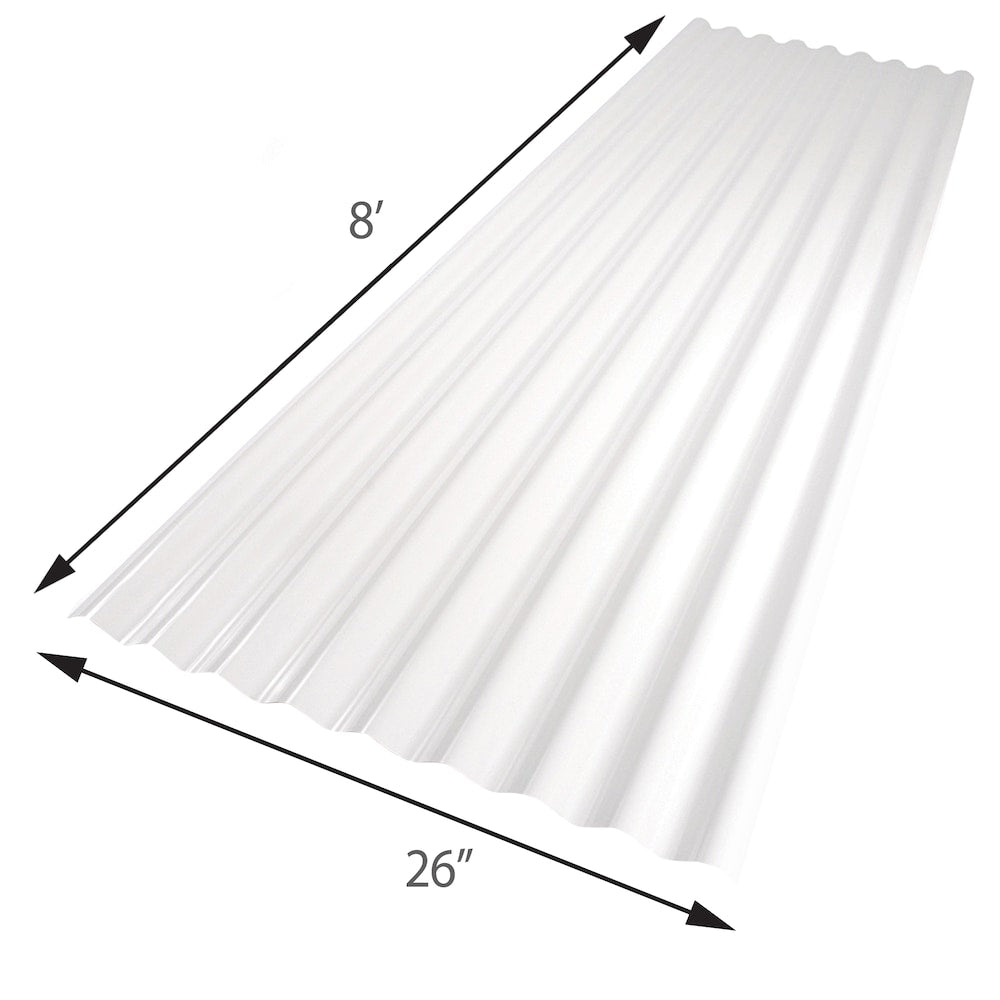 26 in. x 8 ft. Corrugated PVC Roof Panel in White