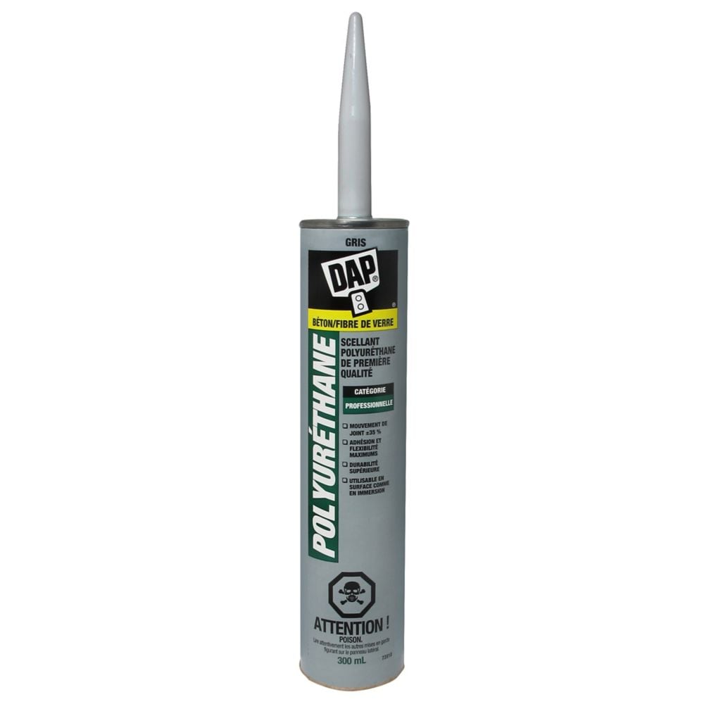 Scellant pour béton imperméable en polyuréthane, gris ardoise, 300 ml