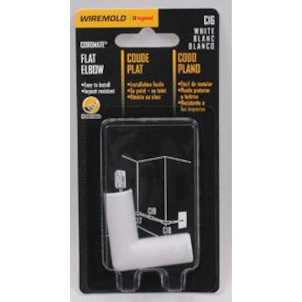Coude plat CordMate en plastique blanc