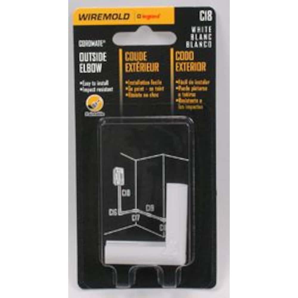 Coude extérieur CordMate en plastique blanc