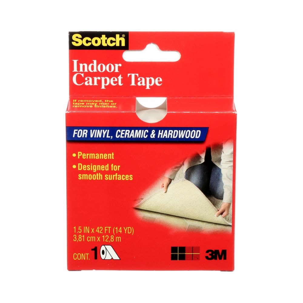 Double-Sided Carpet Tape CT2010, Clear, 1.5 in x 42 ft (38.1 mm x 12.8 m)