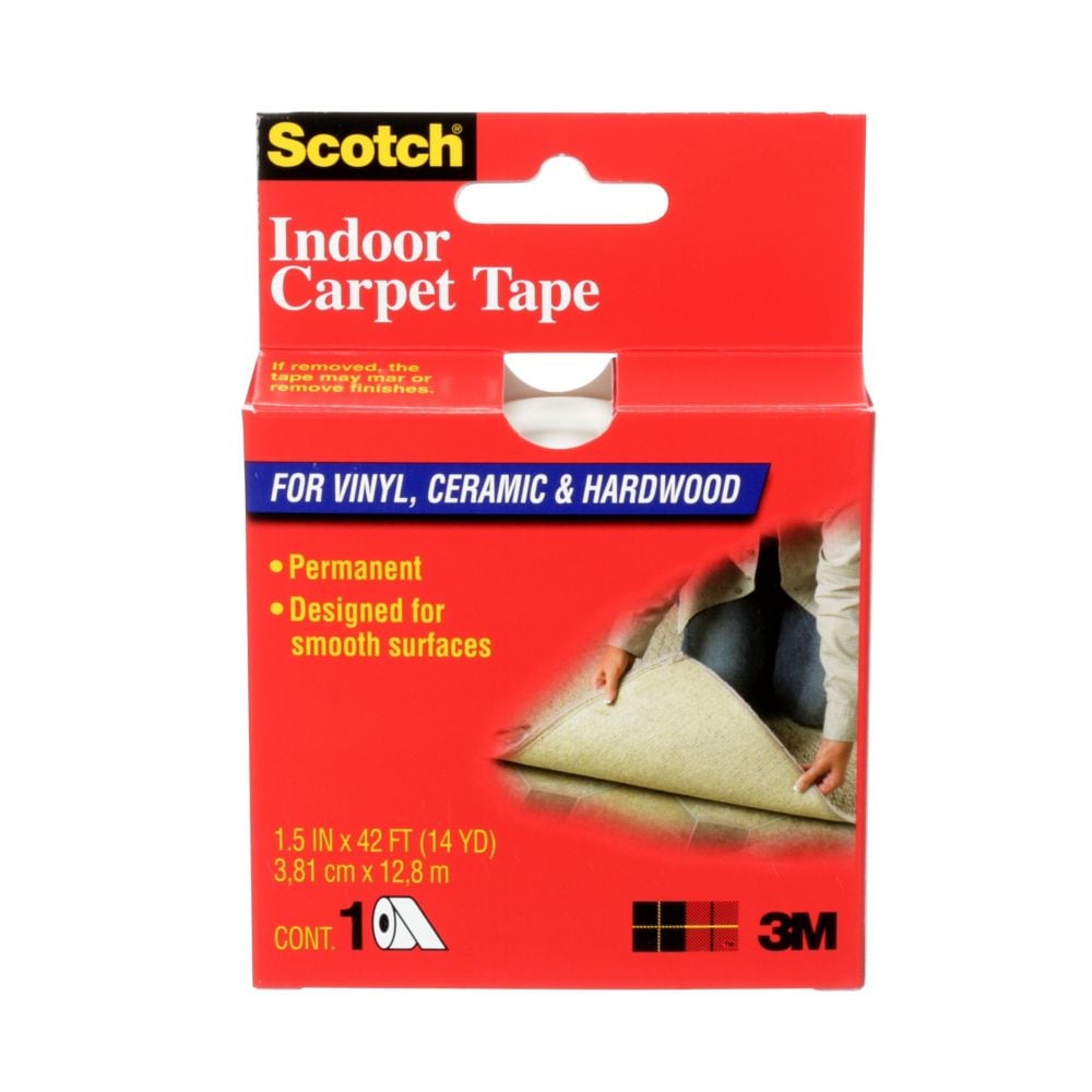 Double-Sided Carpet Tape CT2010, Clear, 1.5 in x 42 ft (38.1 mm x 12.8 m)