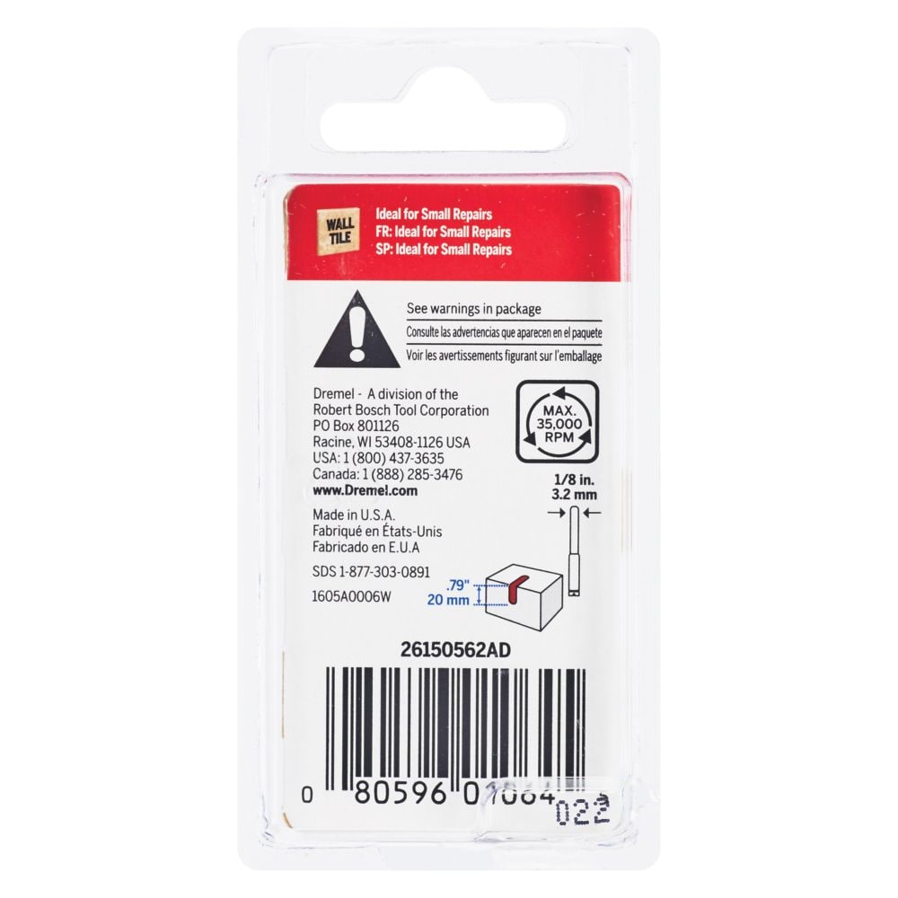 1/8-inch Rotary Tool Accessory Steel Tile Bit for Ceramic Wall Tile, Cement Board and Plaster