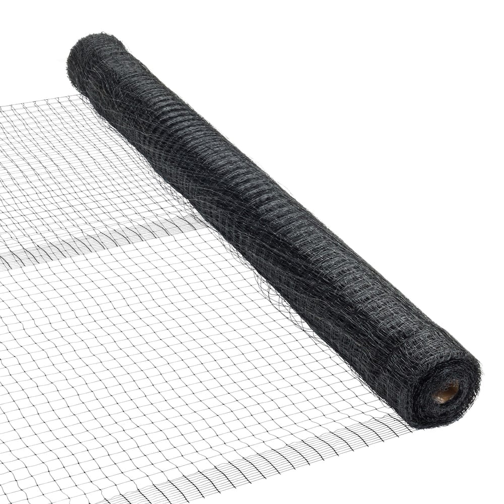 Filet en plastique noir de 100 pi de long x 7 pi de haut avec maille de 3/4 po x 3/4 po