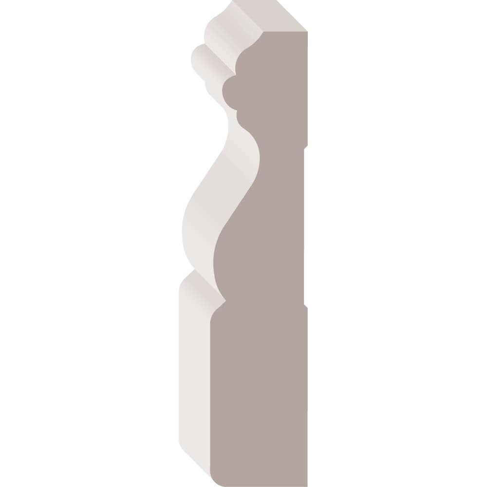 Boîtier en panneaux de fibres apprêtés MDF de style colonial de 3/4 po x 3 1/2 po x 96 po