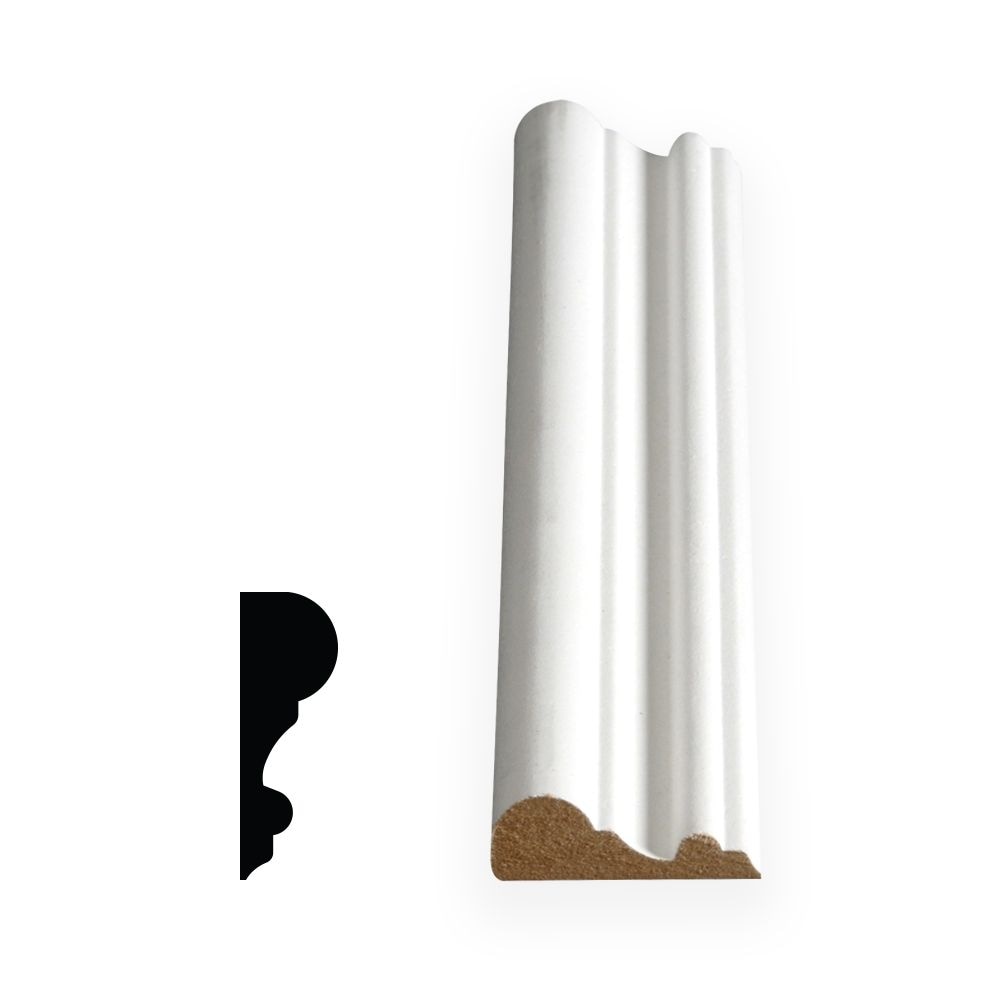 Moulure de cimaise en panneau de fibres apprêté MDF de style colonial de 5/8 po x 1 3/4 po