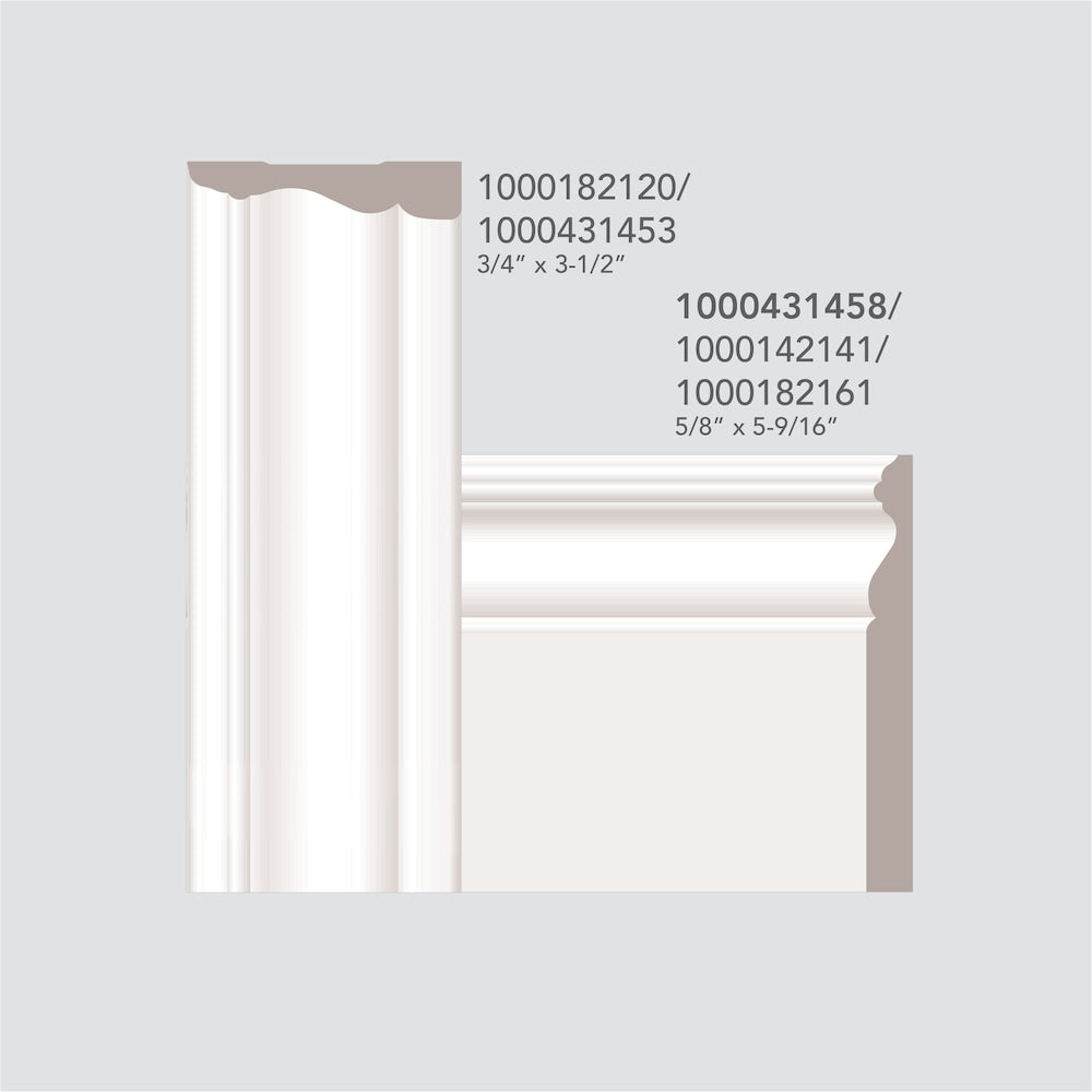 5/8-inch x 5 9/16-inch Colonial Primed Fibreboard Baseboard Moulding
