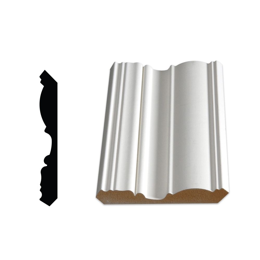 5/8-inch x 4 1/2-inch Victorian LDF Primed Fibreboard Ogee Crown Moulding
