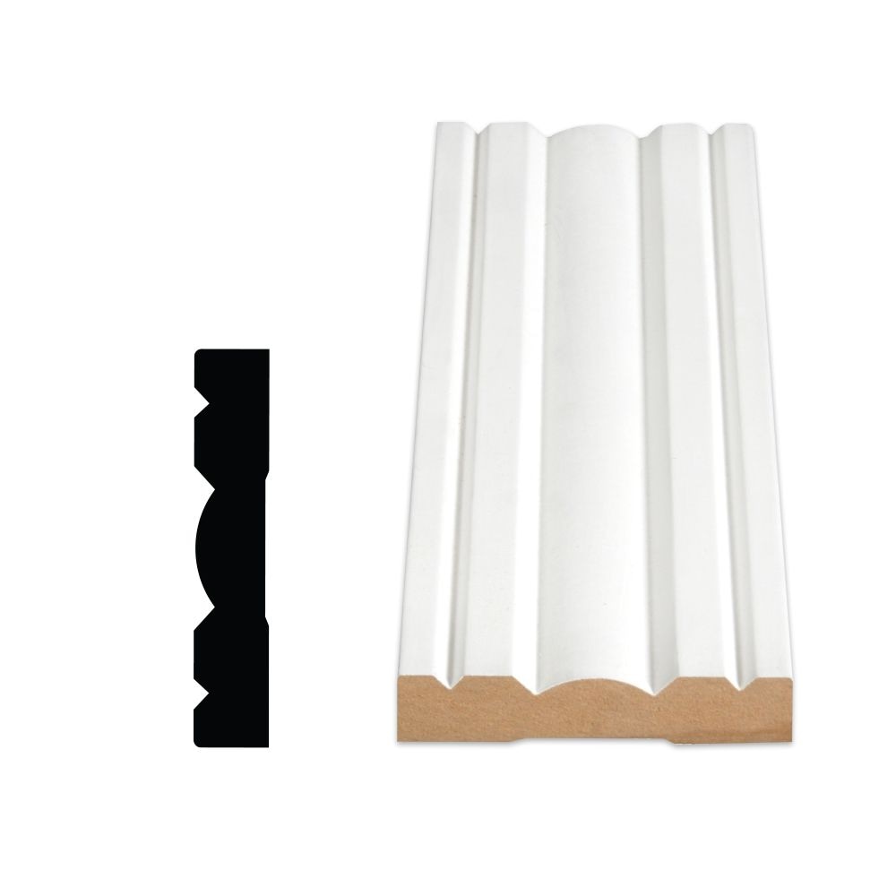 Boîtier en panneaux de fibres apprêtés MDF de style colonial de 5/8 po x 3 1/8 po x 84 po