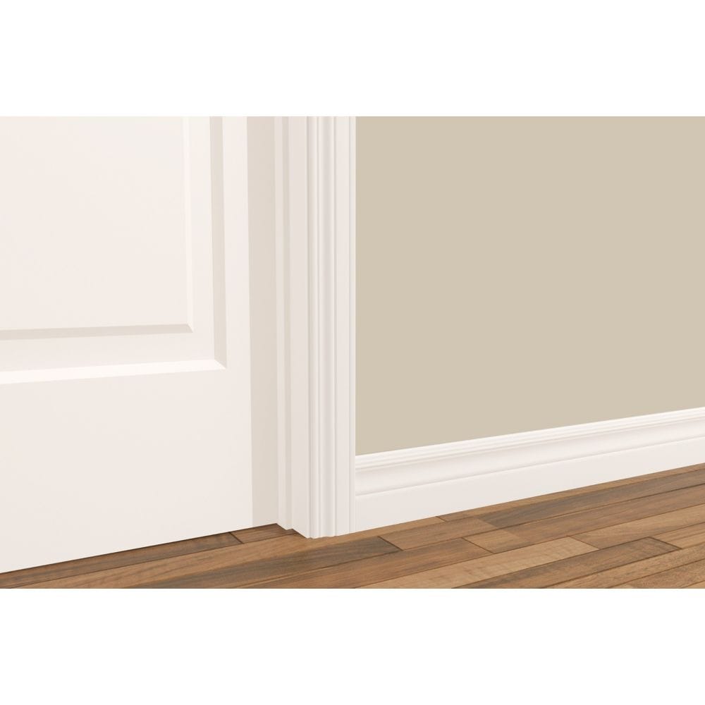 1/2-inch x 4 1/8-inch x (14ft max)  Colonial MDF Primed  Baseboard Moulding