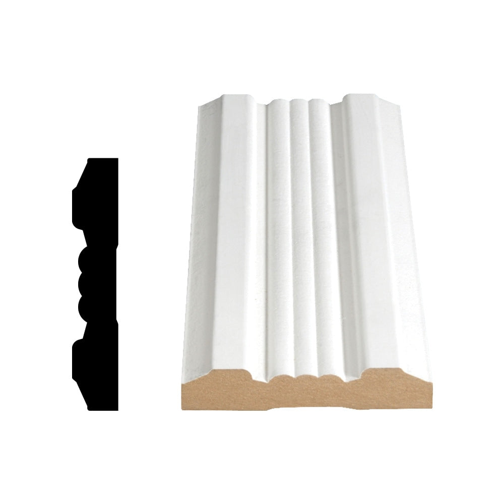 3/4-inch x 3 7/8-inch x 96-inch Victorian MDF Primed Fibreboard Casing