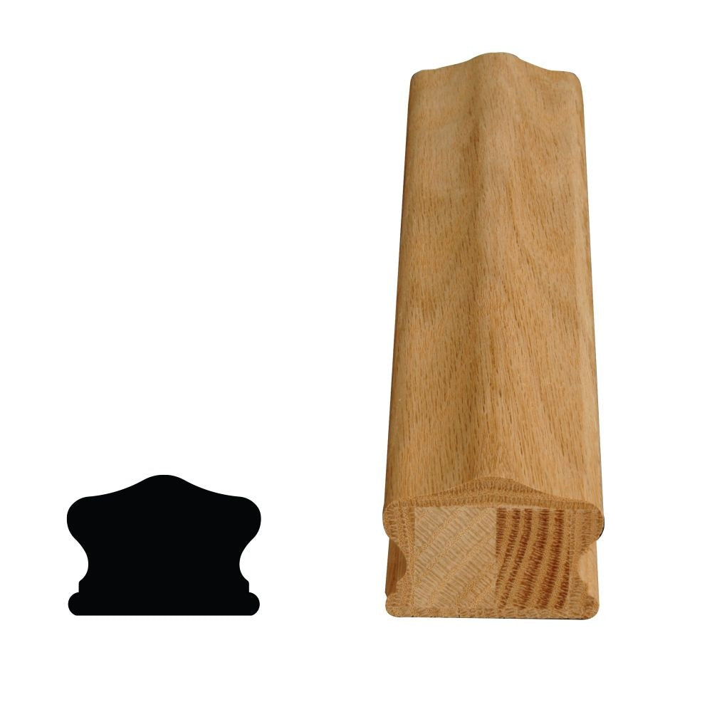 1 5/8-inch x 2 1/4-inch x 4 ft. Unfinished Oak Full Handrail