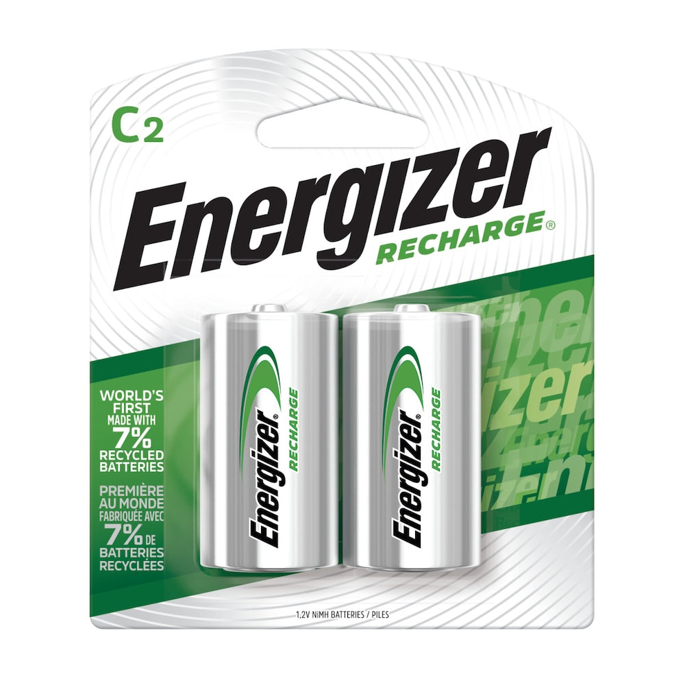 Piles rechargeables universelles Energizer Recharge C (paquet de 2), piles C