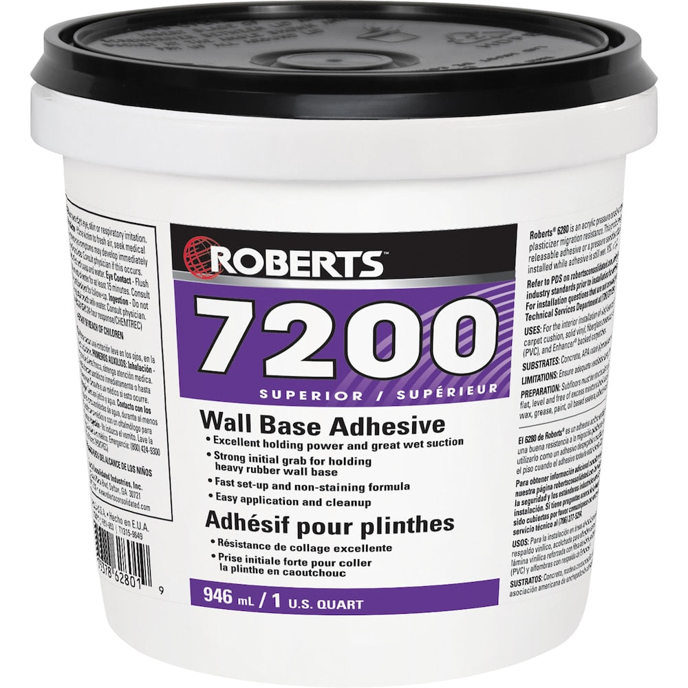 Adhésif pour plinthe murale 7200, 946 ml, qualité supérieure