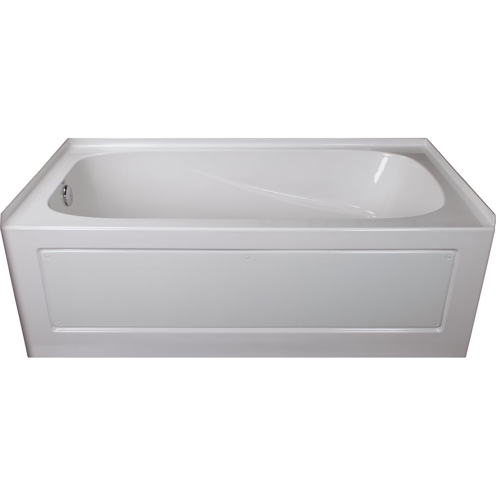 Baignoire rectangulaire en alcôve en acrylique non balnéo Sydney de 5 pieds avec drain à gauche en blanc