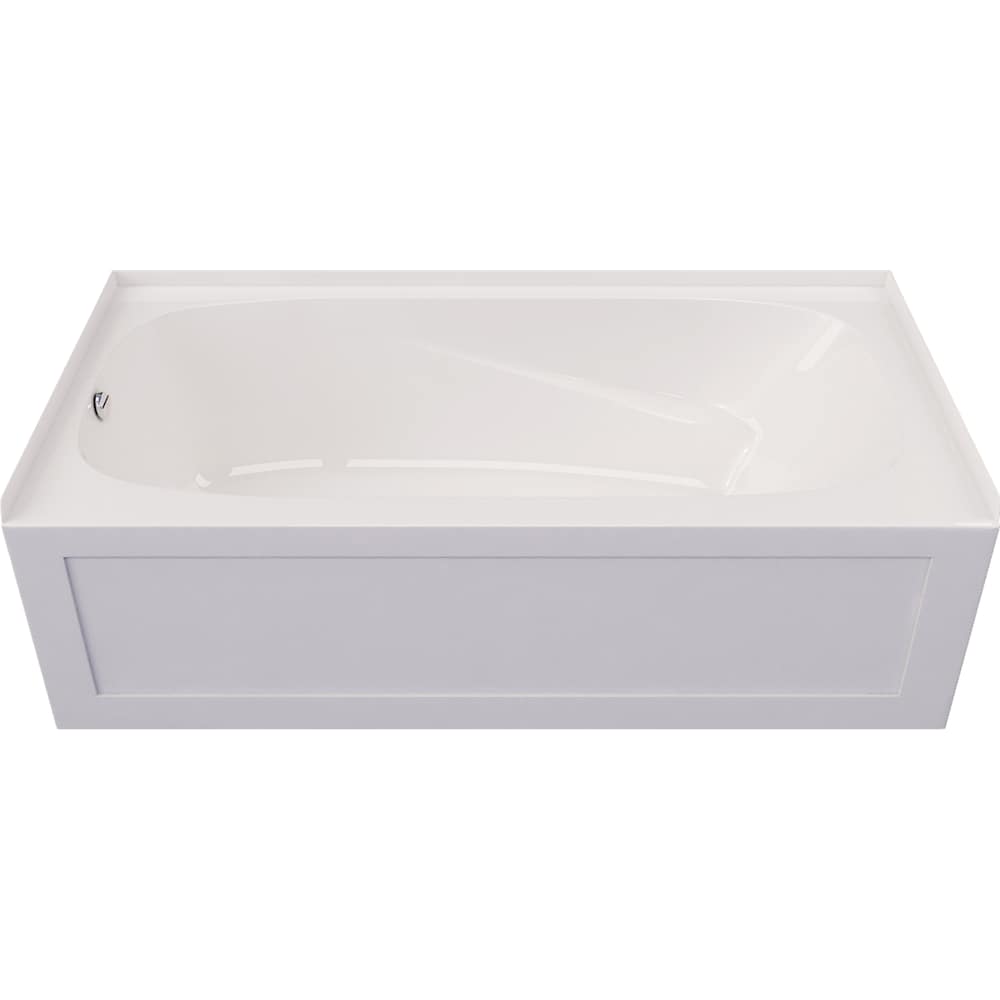 Baignoire rectangulaire en alcôve en acrylique non balnéo Sydney de 5 pieds avec drain à gauche en blanc