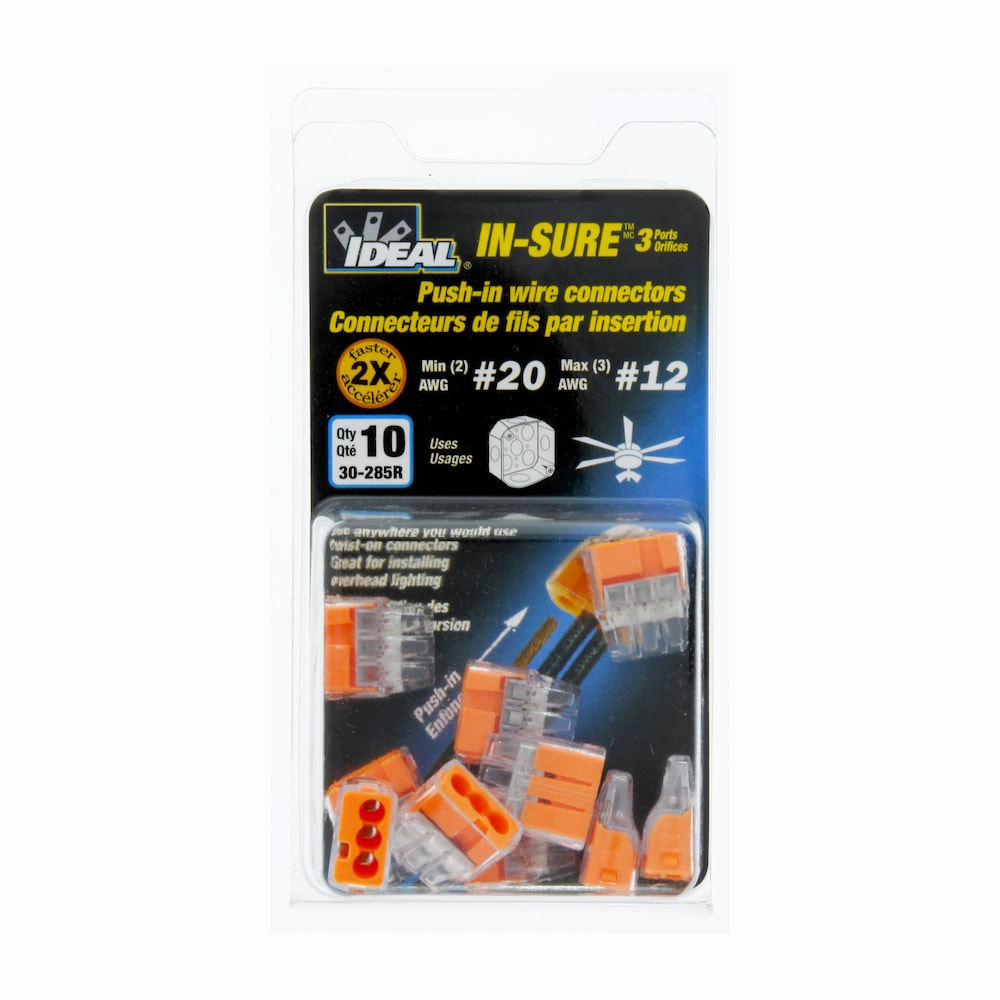 Connecteurs de fils enfichables In-Sure® à 3 ports (paquet de 10)