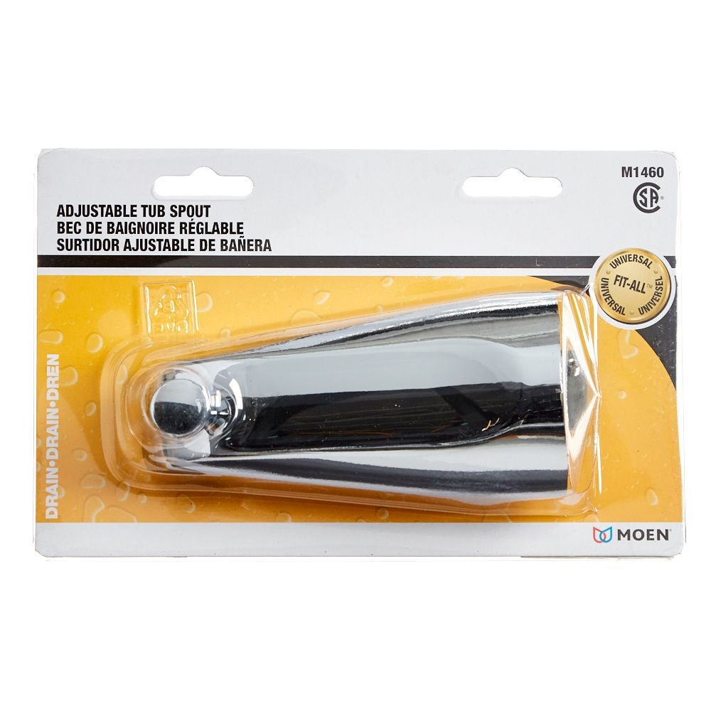 Bec de baignoire avec inverseur - Chrome ajustement universel