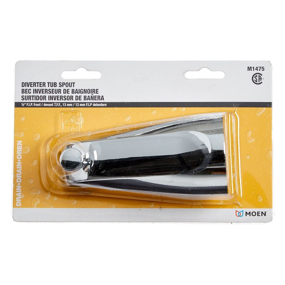 Bec de baignoire avec inverseur - Chrome pour Moen