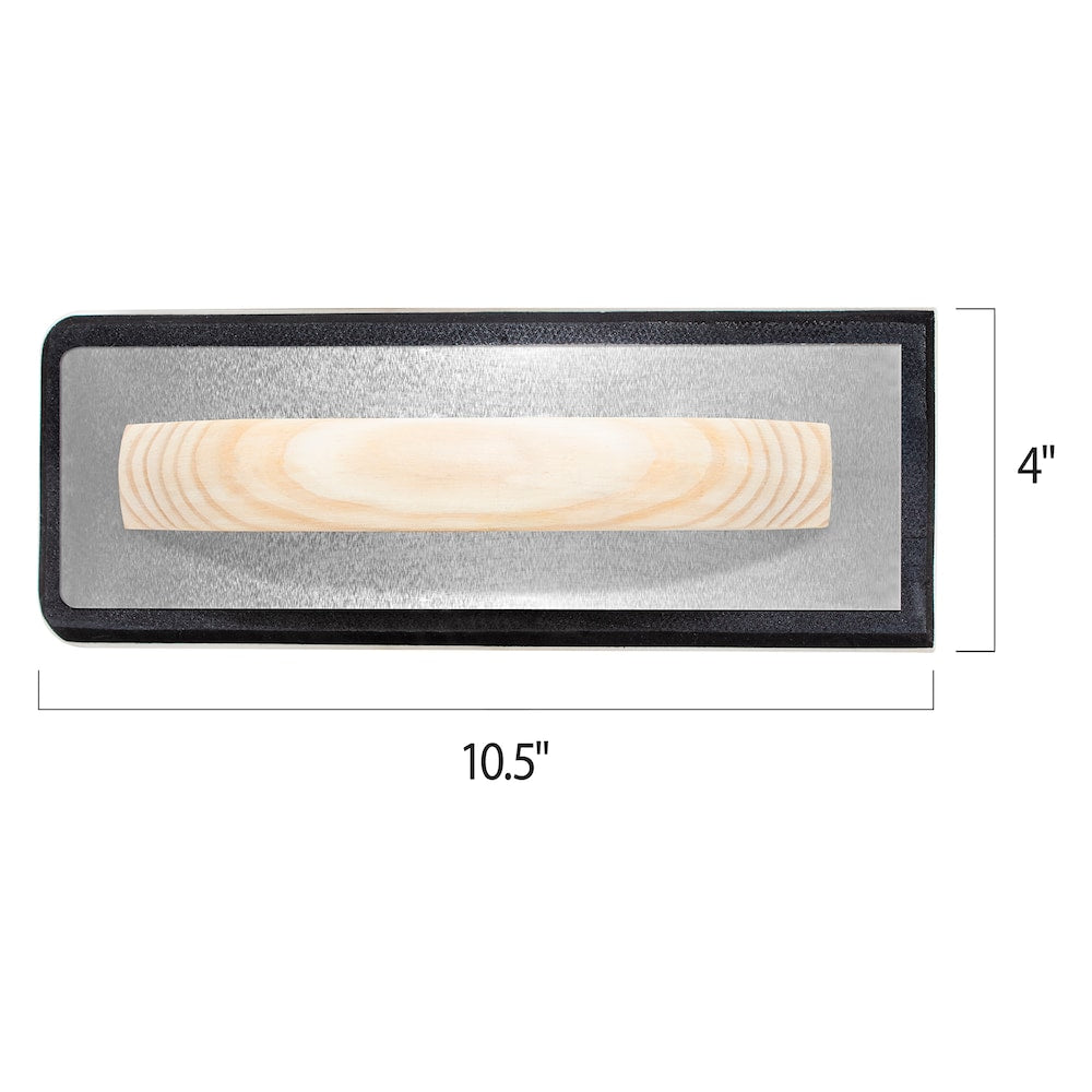Taloche à coulis en caoutchouc antiadhésive XL de 4 po x 10,5 po avec manche en bois